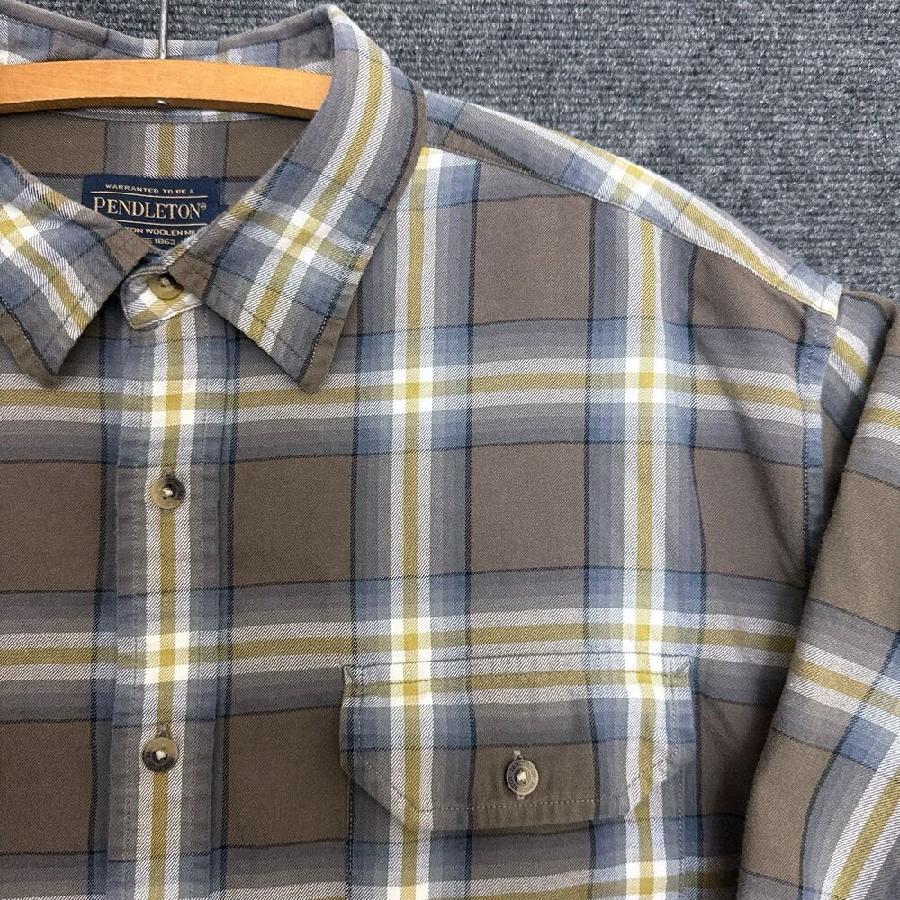 Pendleton Pioneer Shirt Mens XL Plaid Western Grunge Button Up Cowboy - Picture 4 of 8